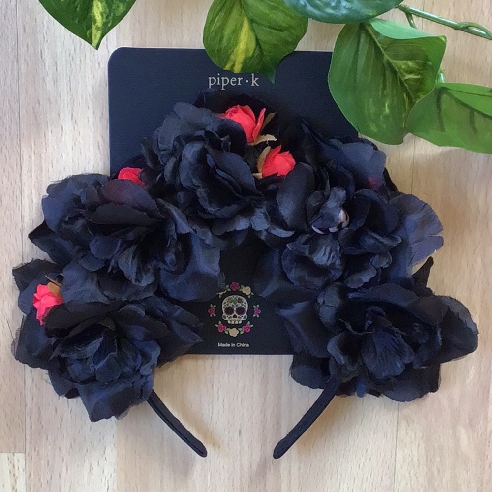 Piper K Rose Skull Headband Flower Crown